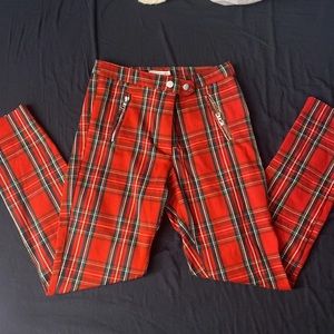 H&M Red Patterned Jeans